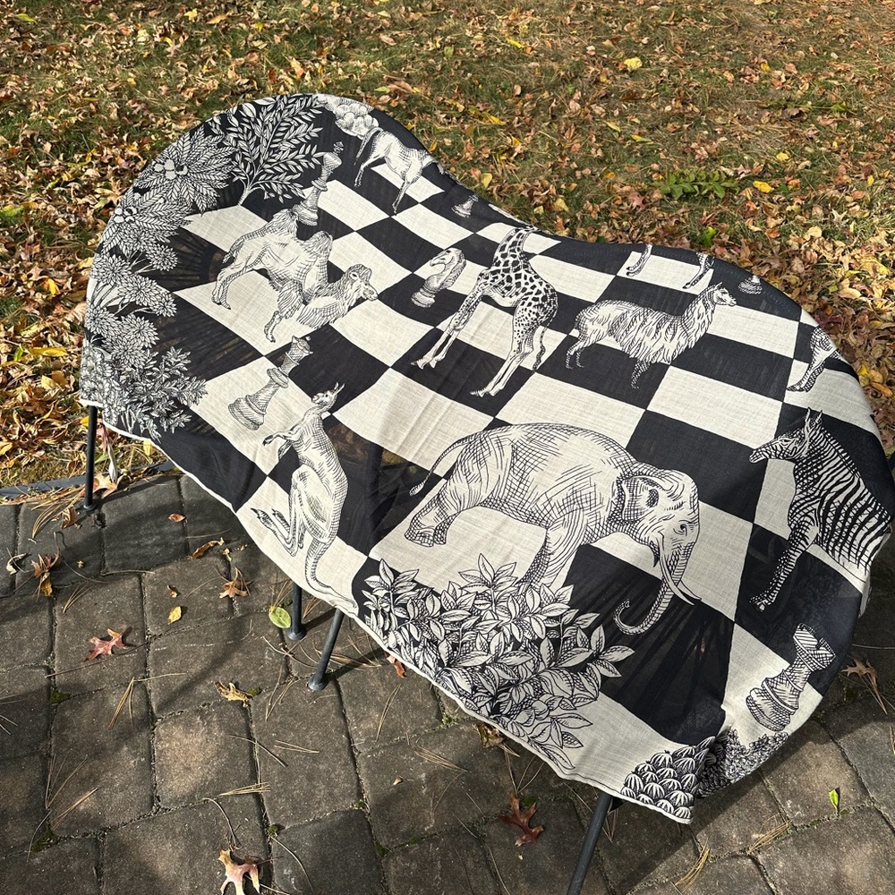 NWT Inoui Editions Magnus Animal Chessboard Wool Scarf